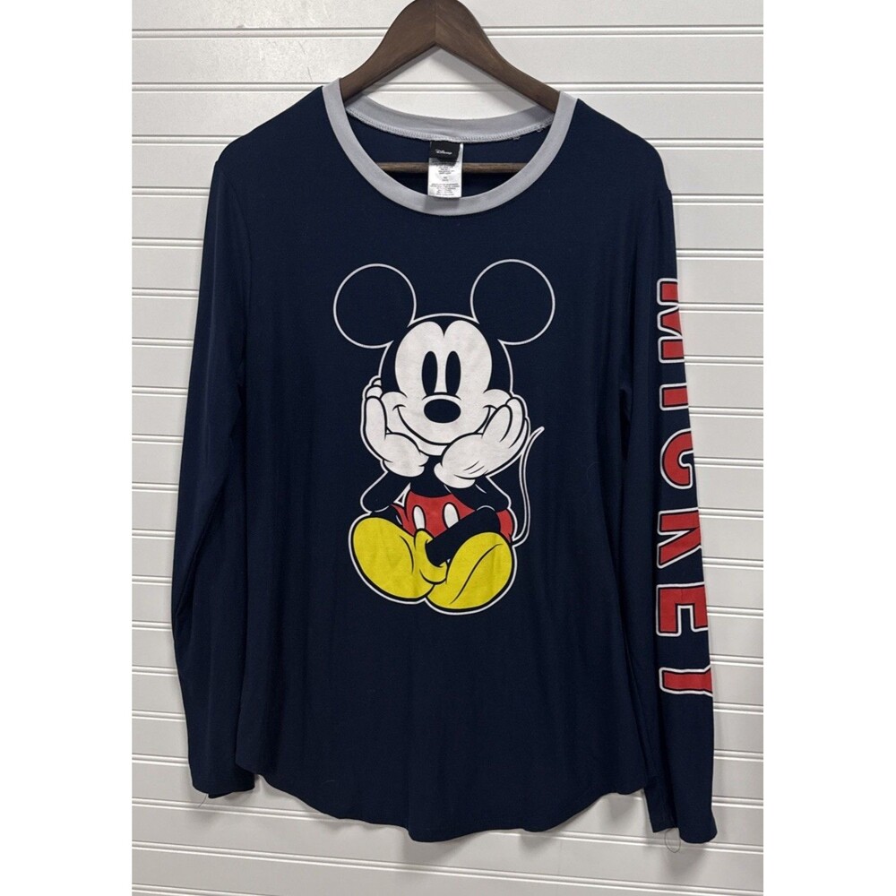 Disney Mickey Mouse Juniors XL Graphic Knit Long Sleeve Top Lightweight